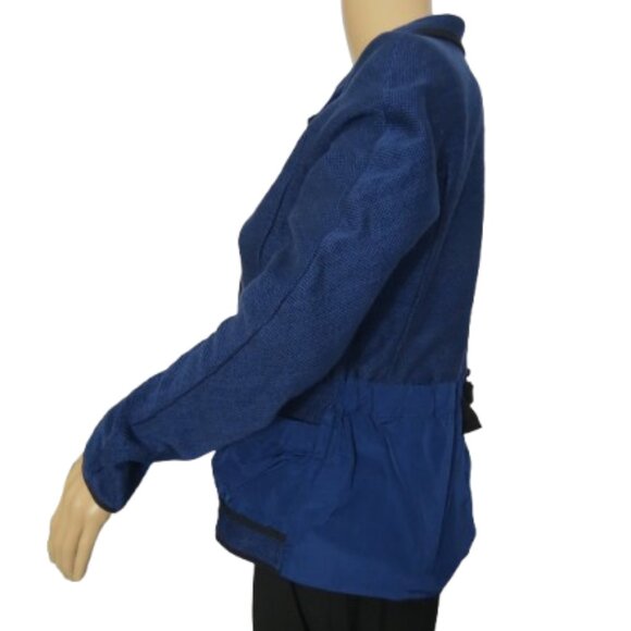 Lida Baday Blue Fitted Blazer with Ruched Back - Picture 5 of 7